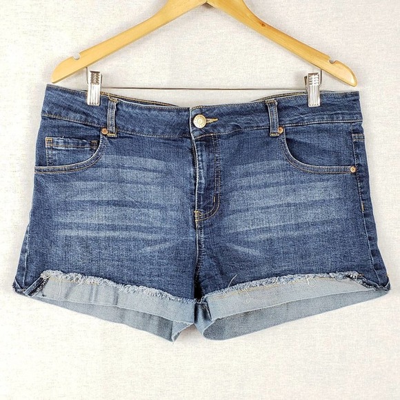 Celebrity Pink Mid Rise Fray Cuff Denim 